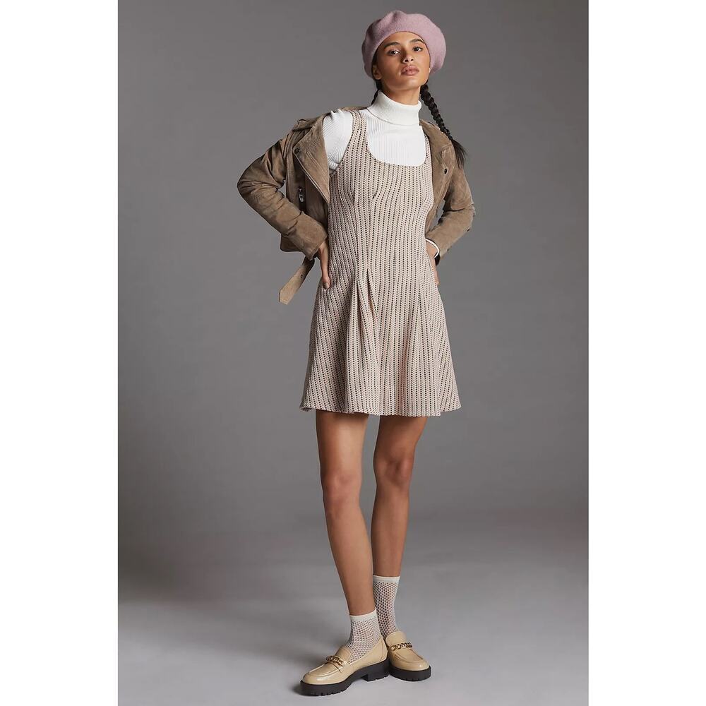 Anthropologie Maeve Jacquard Mini Dress size Small Fit and Flare Pastel Spring